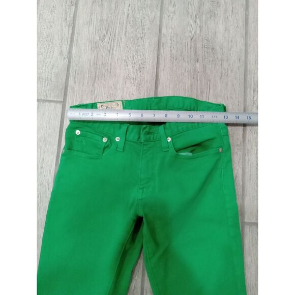 Polo Ralph Lauren Jeans Womens 26,Green Denim Pants Tompkins Skinny crop - Picture 5 of 7